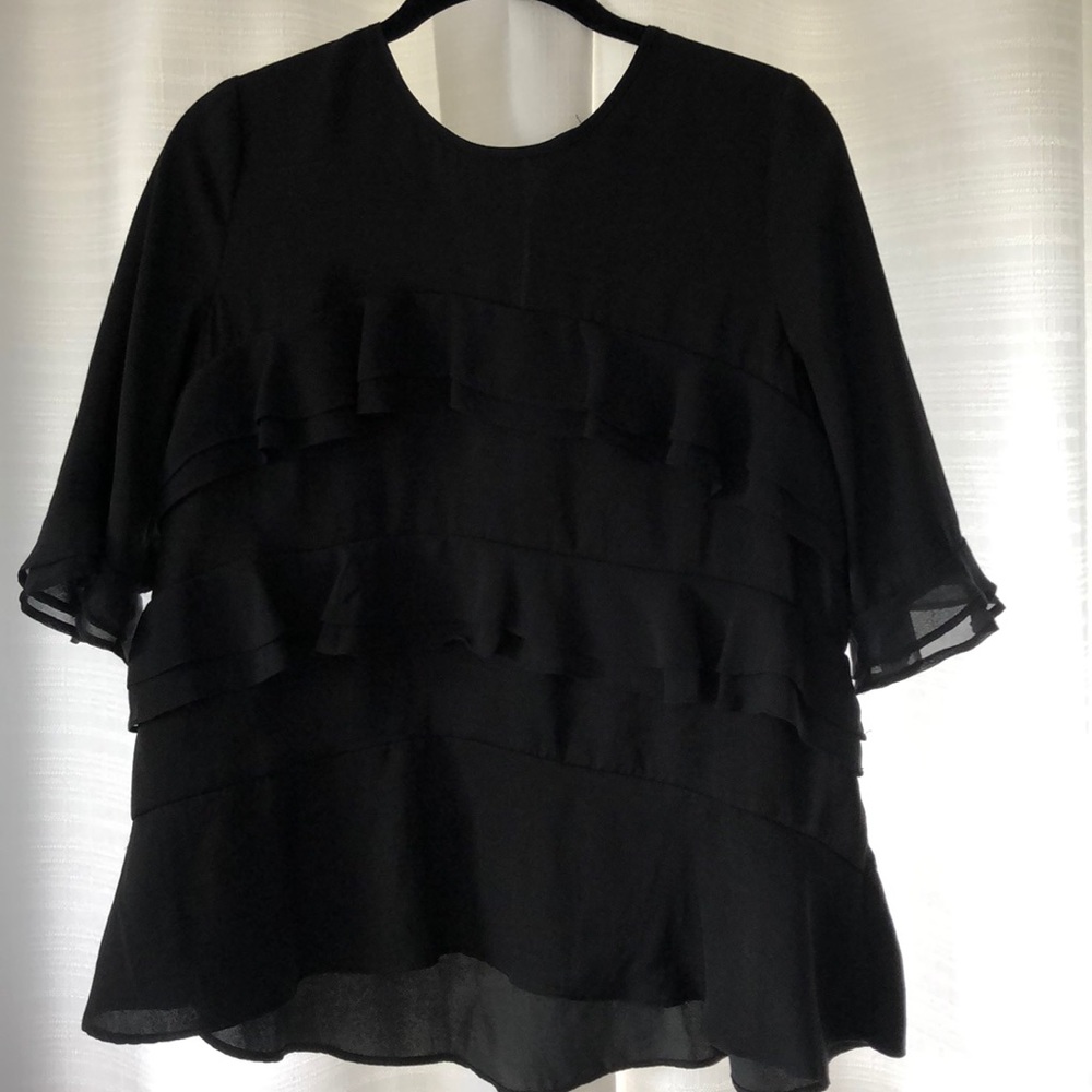 Black Ruffled Shirt